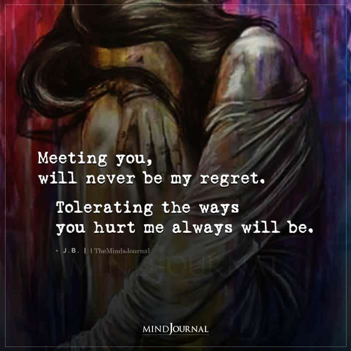 Meeting You Will Never Be My Regret Tolerating The Ways