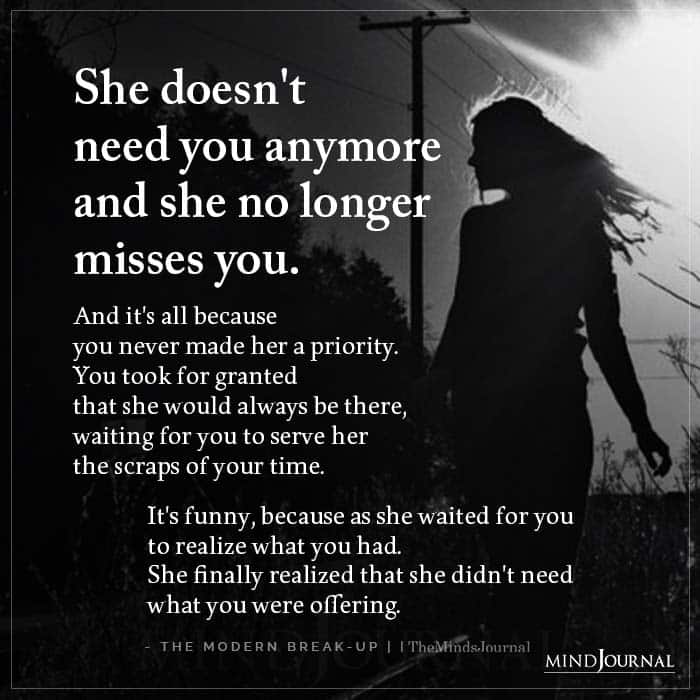 She Doesnt Need You Anymore