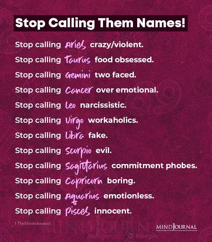 Stop Calling Zodiac Signs Names