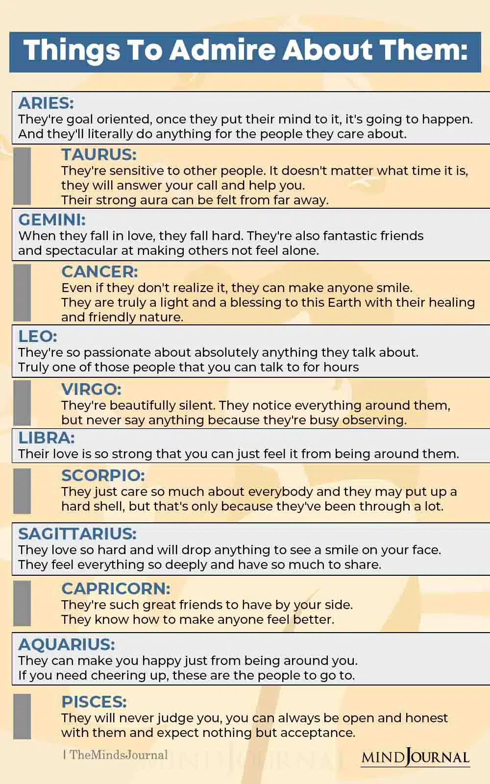 Things To Admire About The Zodiac Signs