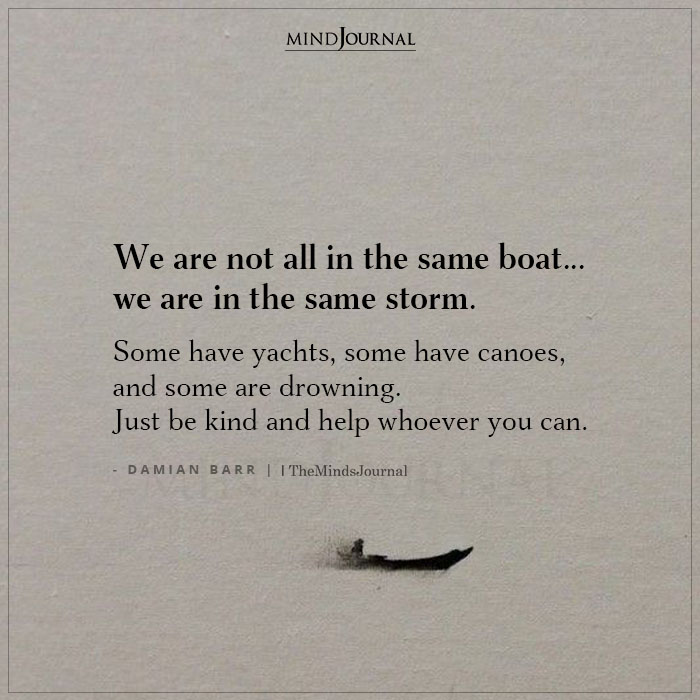 We Are Not All In Same Boat