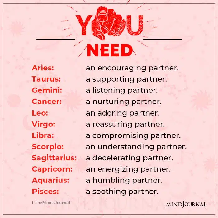 What You Need In A Partner Based On The Zodiac Signs