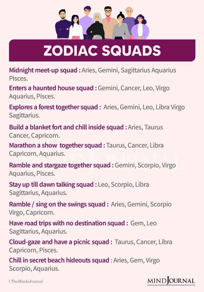 Which Squad Do Zodiac Signs Belong