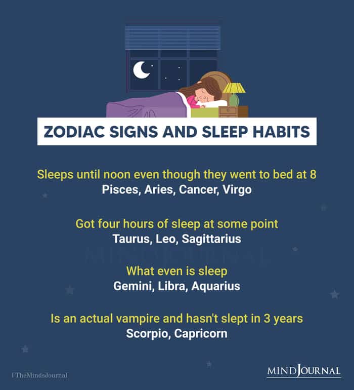 Zodiac Signs And Their Sleep Habits