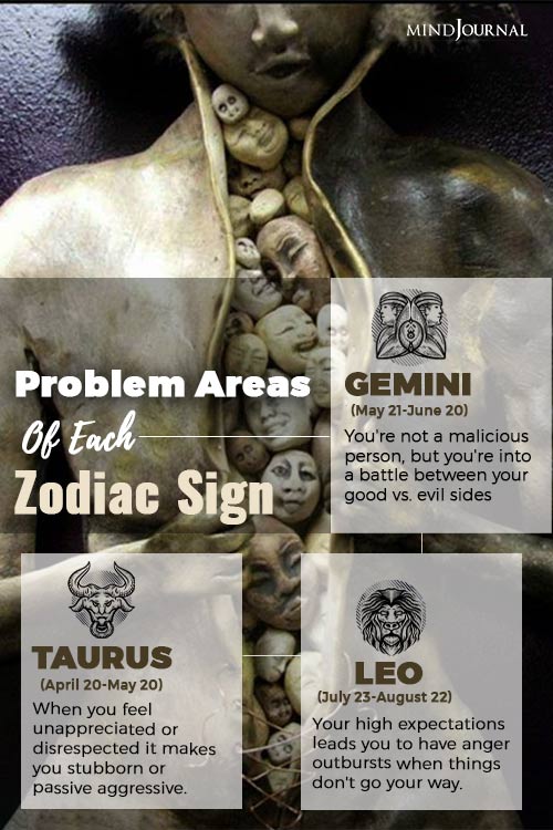 problem areas of each zodiac sign pin
