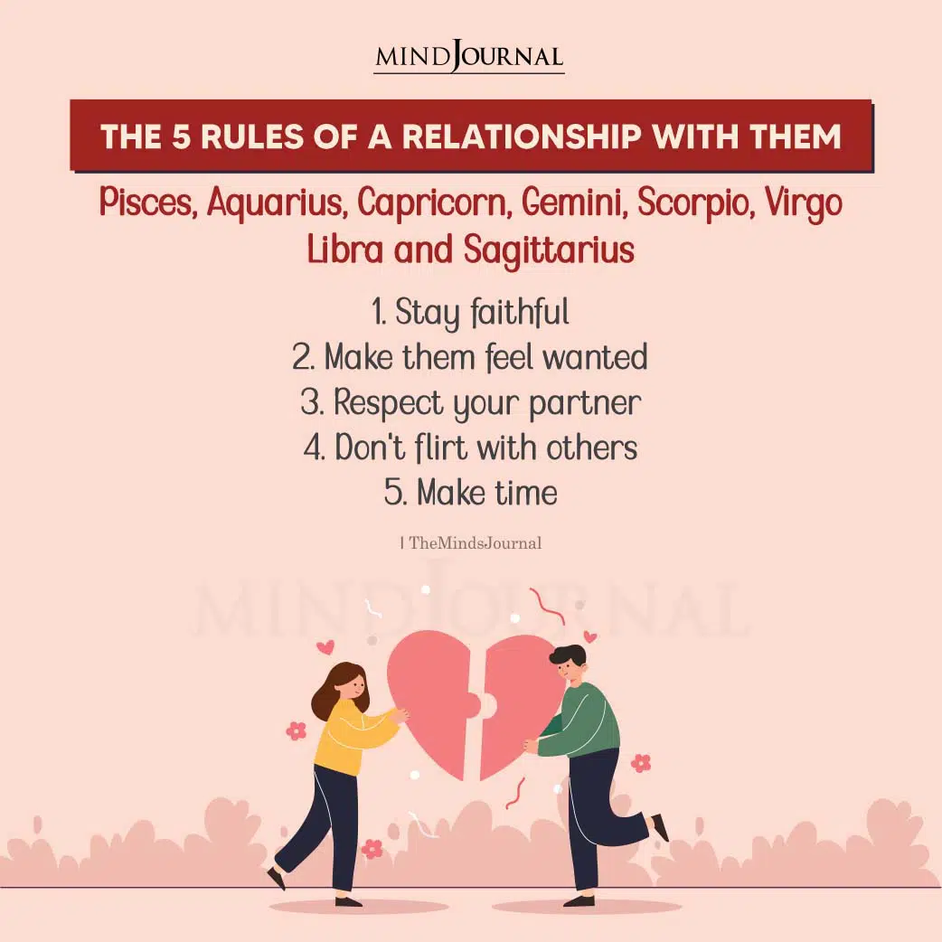 rules of a relationship with these zodiac signs