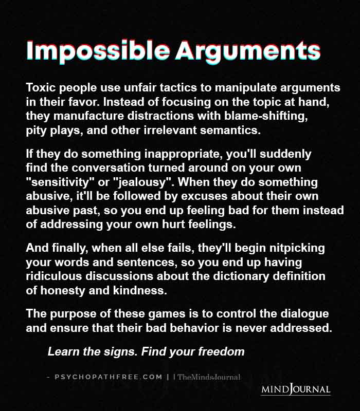 Impossible Arguments Toxic People Use Unfair Tactics