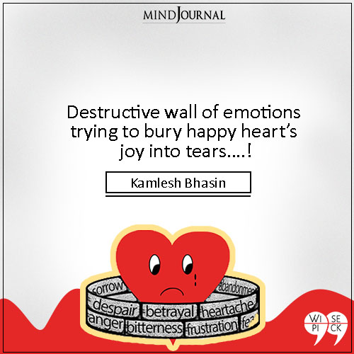 Kamlesh Bhasin Destructive wall of emotions