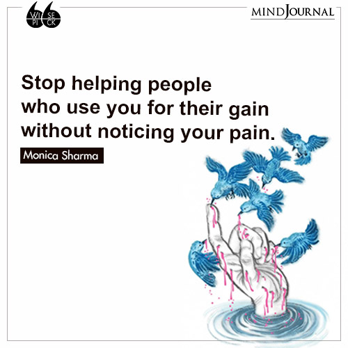 Monica Sharma Stop helping people pain
