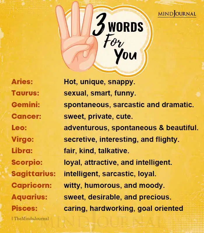 Three Words for Your Zodiac Sign