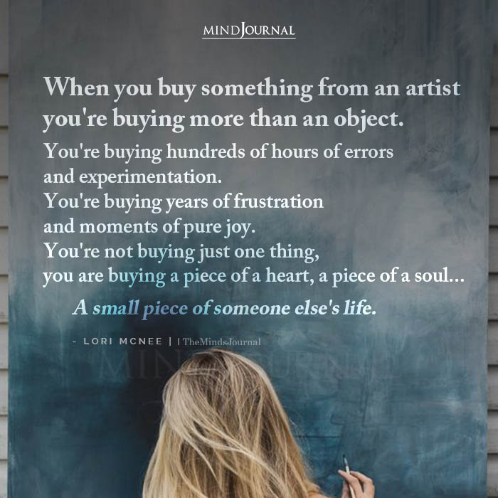 When You Buy Something From An Artist