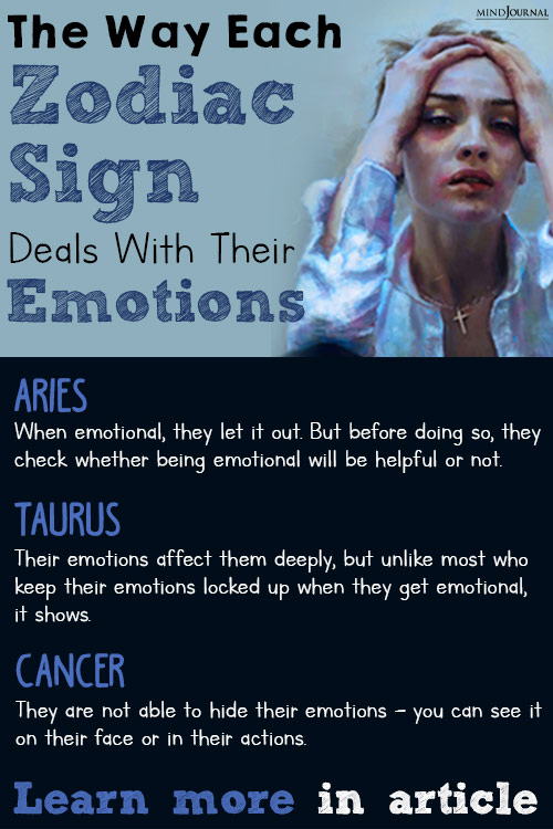 Zodiac Sign Deals With Their Emotions Pin