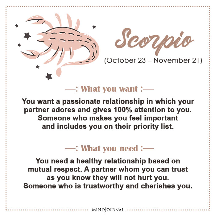 want vs need in a relationship scorpio