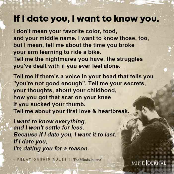 If I Date You I Want To Know You