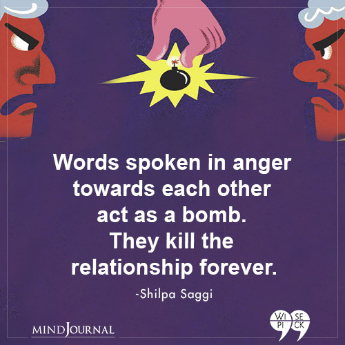 Shilpa Saggi Words spoken in anger