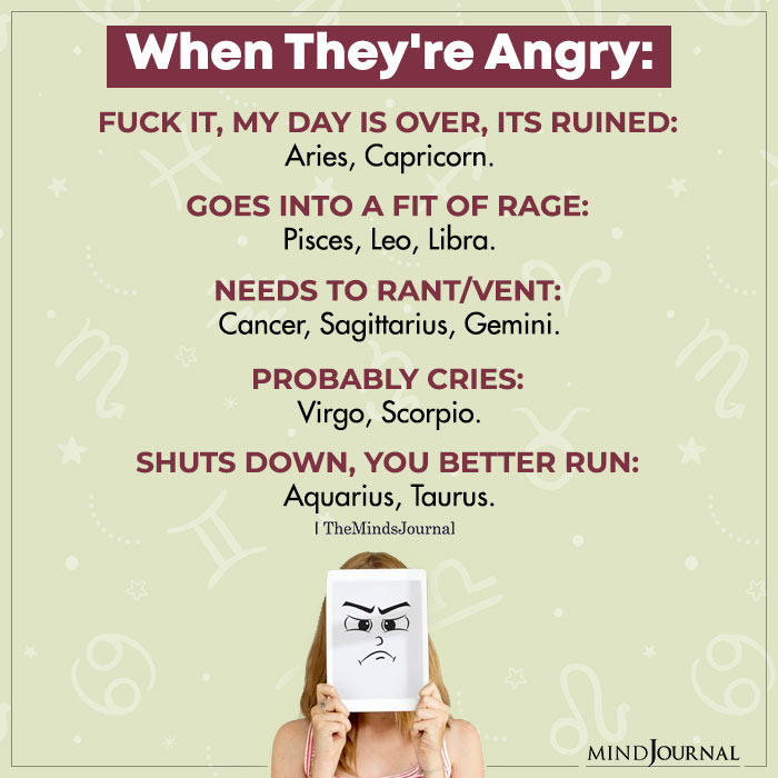 When Zodiac Signs Are Angry