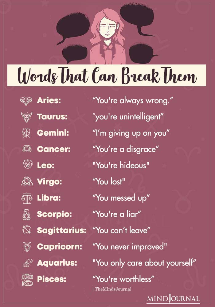 Words That Can Break The Zodiac Signs