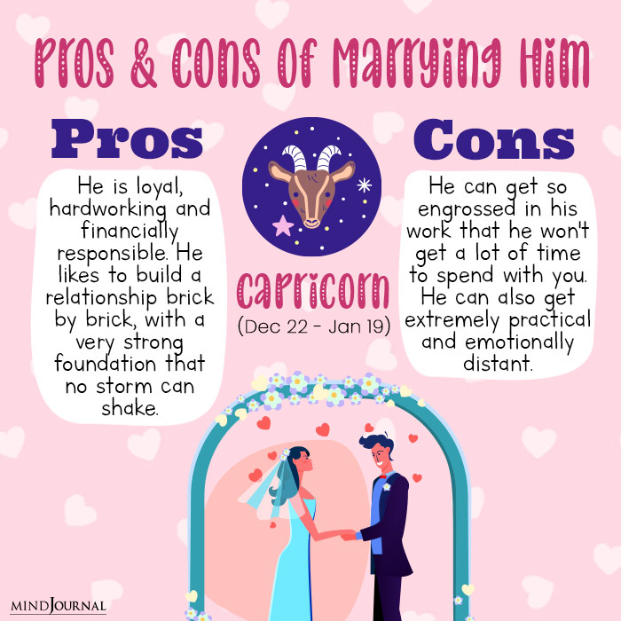 pros and cons of marrying capricorn