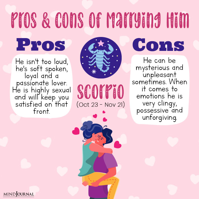 pros and cons of marrying scorpio