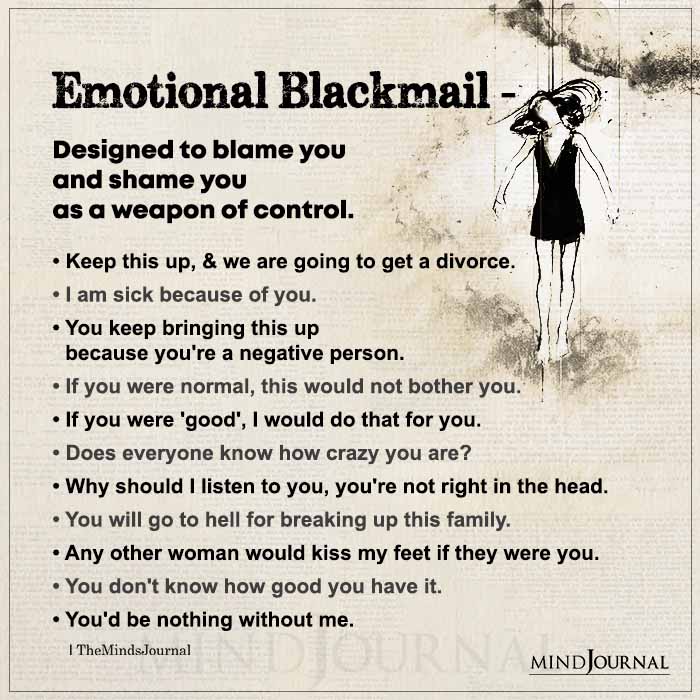 Emotional Blackmail Designed To Blame You