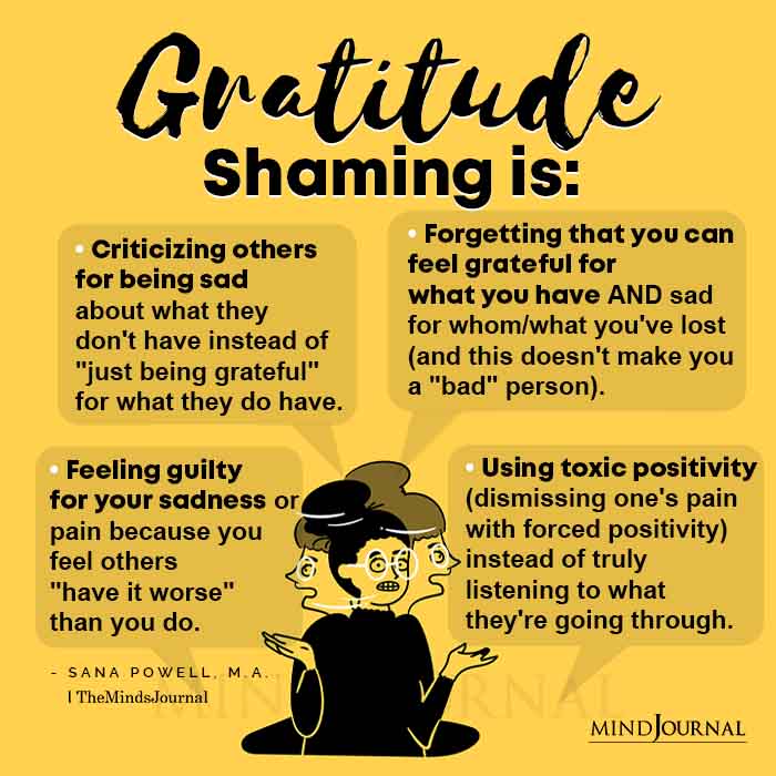 Gratitude Shaming is