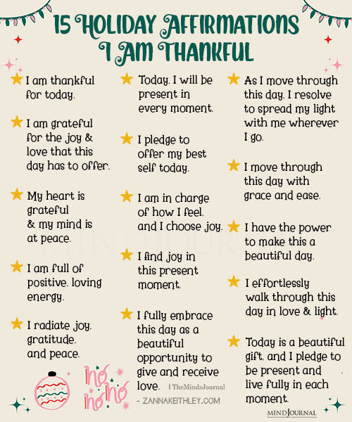 15 Holiday Affirmations I Am Thankful