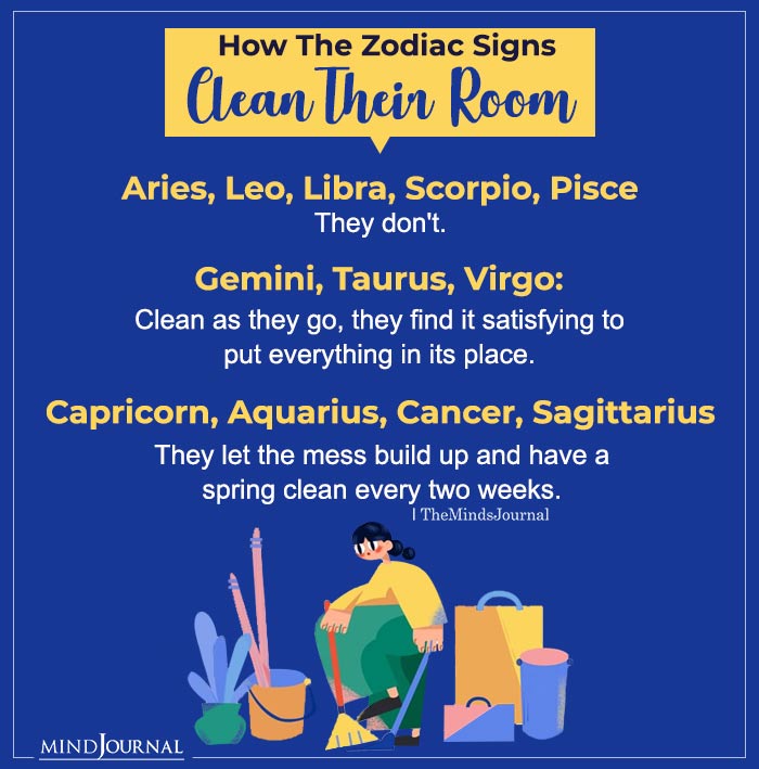 How The Zodiac Signs Clean Their Room