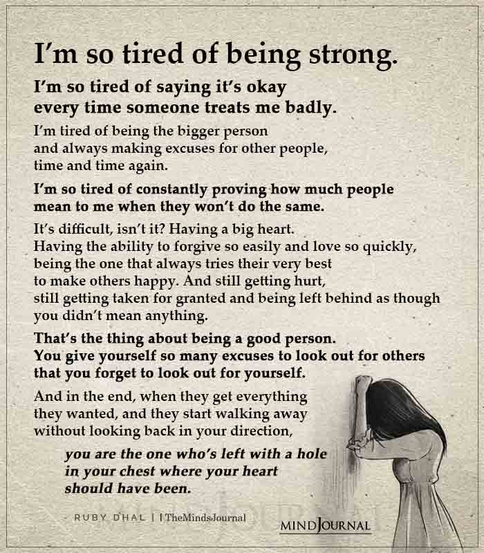 Im So Tired Of Being Strong