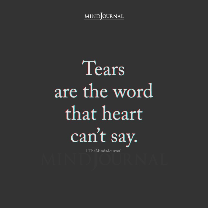 Tears are the word that heart cant say