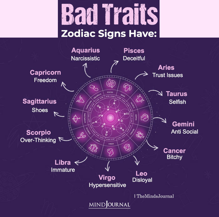 Zodiac Signs And Their Bad Traits