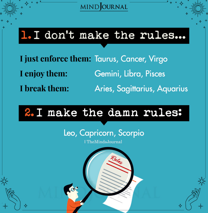 Zodiac Signs As Playing The Rules