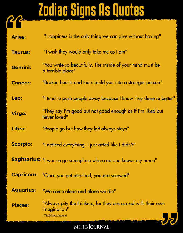Zodiac Signs As Quotes