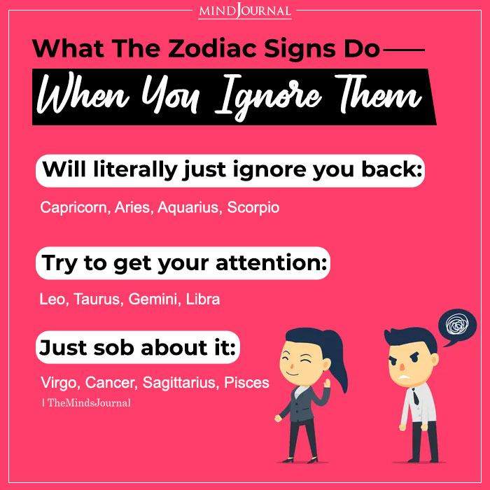Zodiac Signs When Ignored