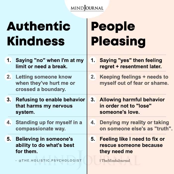 authentic kindness vs people pleasing