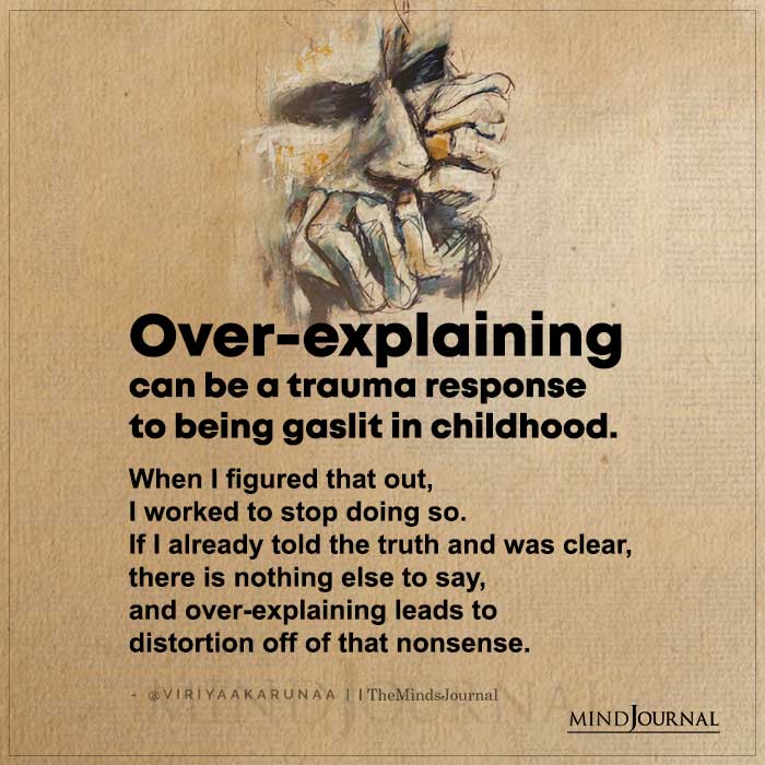 over explaining can be a trauma response