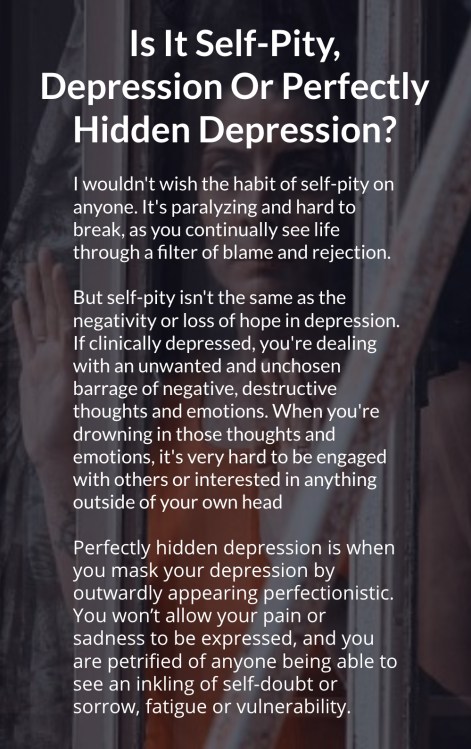 self pity or depression