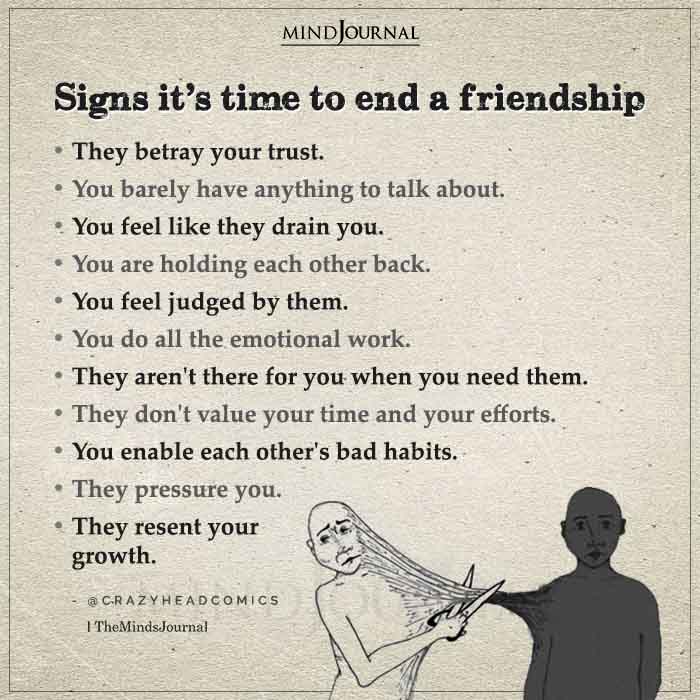Signs Its Time To End A Friendship
