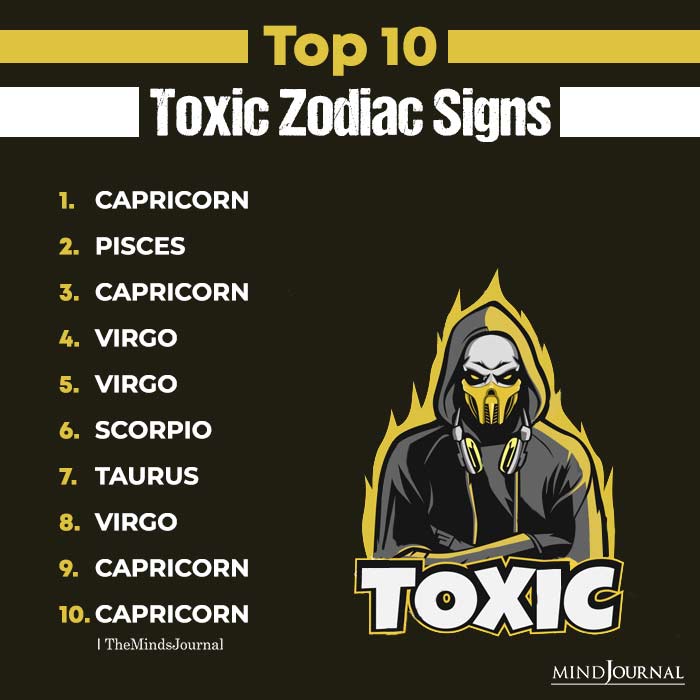 Top 10 Toxic Zodiac Signs