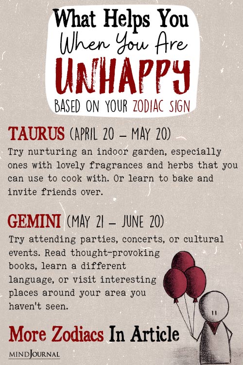 What Helps An Unhappy Zodiac Sign detail