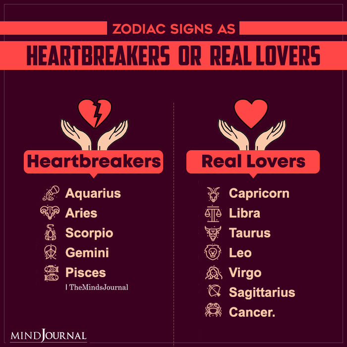 Zodiac Signs As A Heartbreaker Or A Real Lover