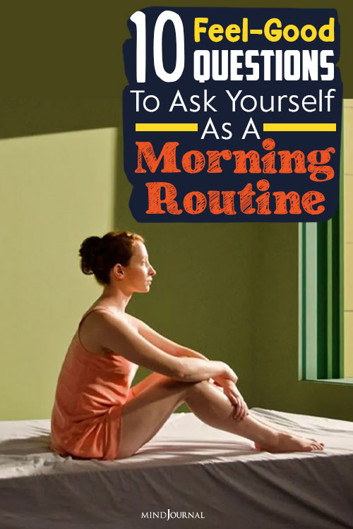 feel good questions to ask yourself as a morning routine pin