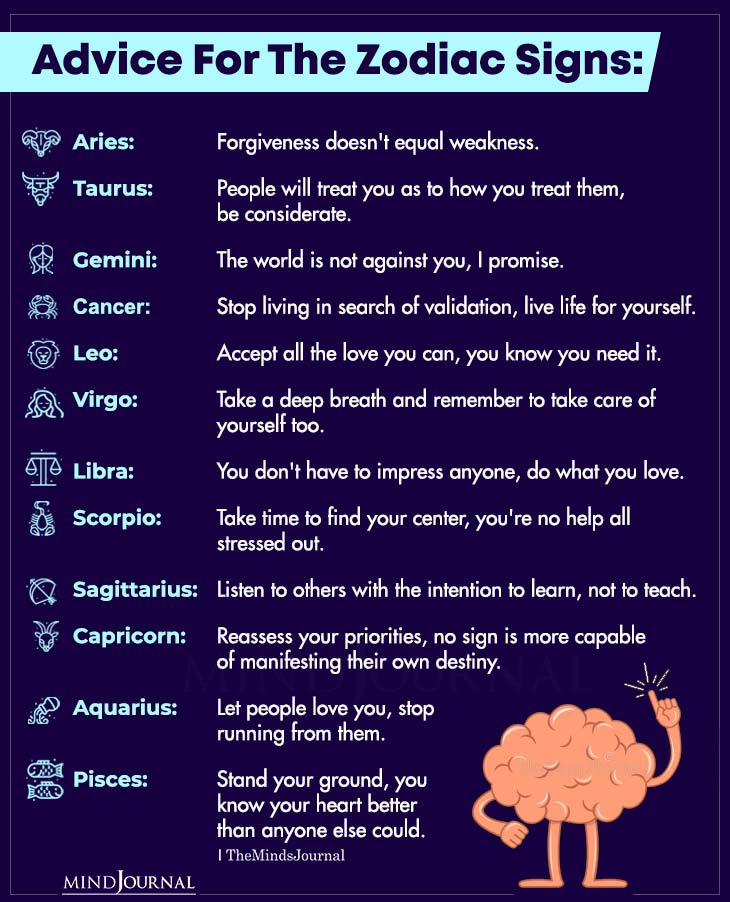 Advice For Each Zodiac Sign