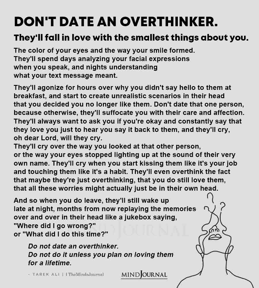 Don’t Date An Overthinker