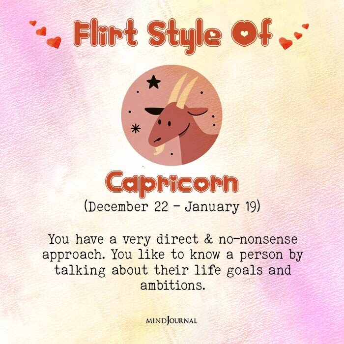 Flirt Style Of Zodiacs capricorn