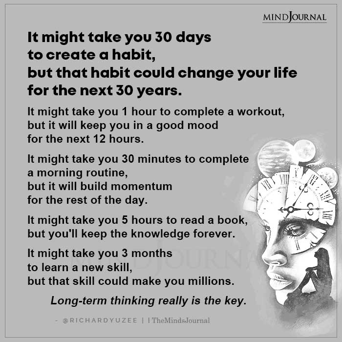 It Might Take You 30 Days To Create A Habit