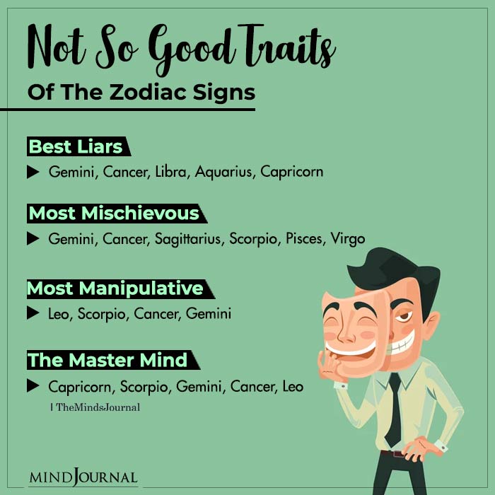 Not So Good Traits Of The Zodiac Signs