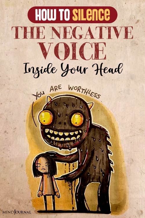 Silence Negative Voice Inside Your Head pin