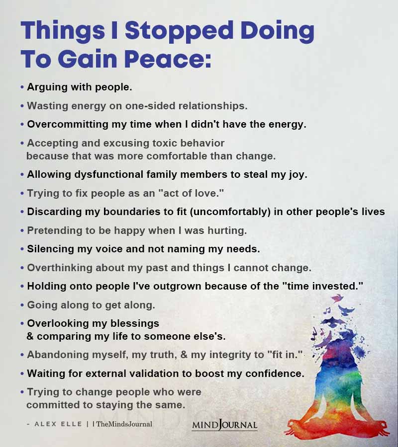 Things I Stopped Doing To Gain Peace In My Life