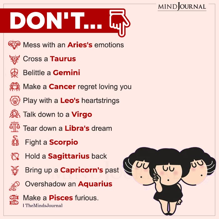 Things You Shouldnt Do To Zodiac Signs