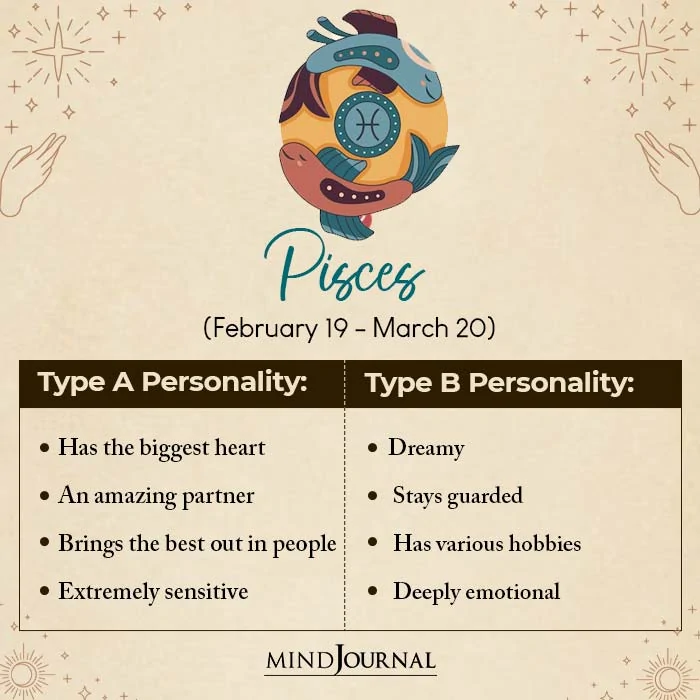 Type A Type B Personality Each Zodiac Sign pisces